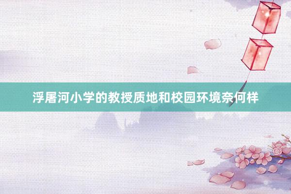 浮屠河小学的教授质地和校园环境奈何样
