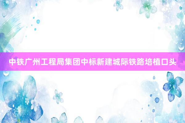 中铁广州工程局集团中标新建城际铁路培植口头
