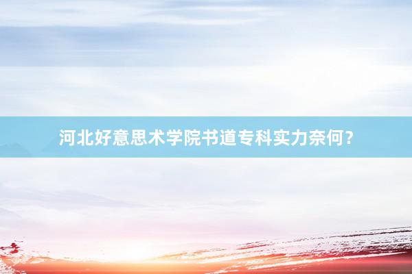 河北好意思术学院书道专科实力奈何？